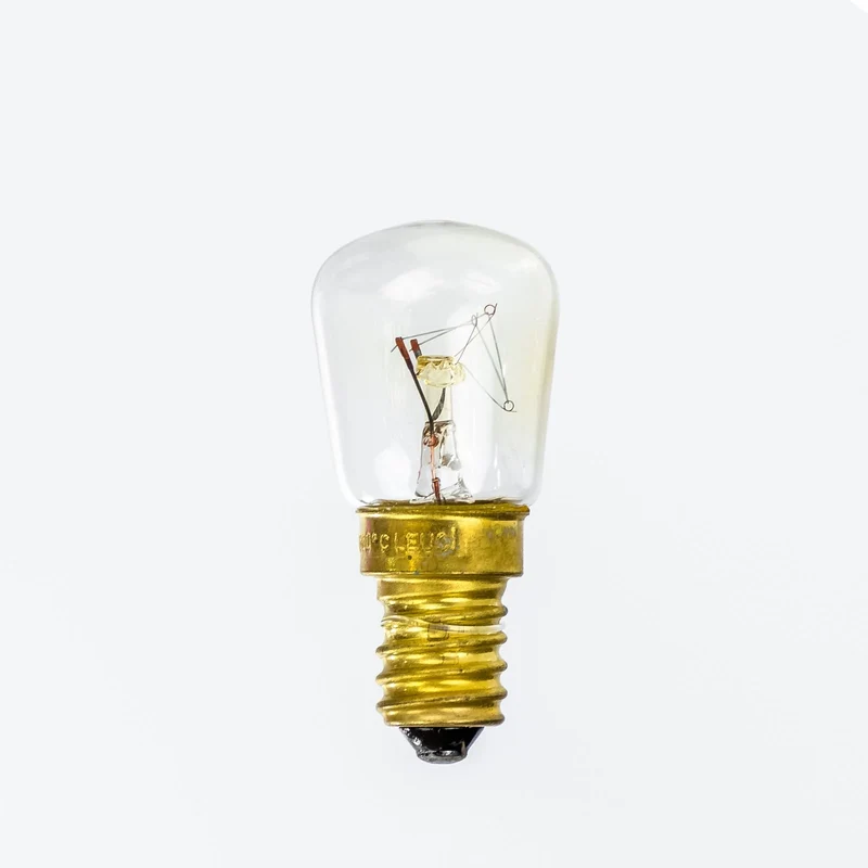 Backofenlampe E14 15W klar – bis 300 °C temperaturfest | T22 Mini-Glühbirne