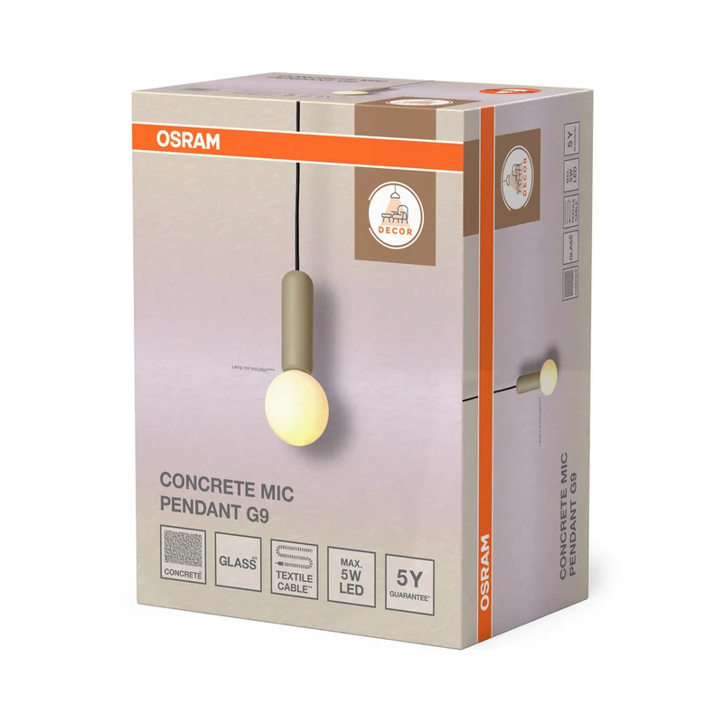 OSRAM DECOR Concrete Mic Pendelleuchte 1xG9 Beige