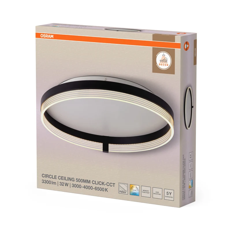 OSRAM DECOR Circle Deckenleuchte 500 32W CLICKCCT Schwarz