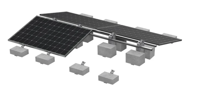 Flachdach Montagesystem K-58 Süd/West für 4 PV Module