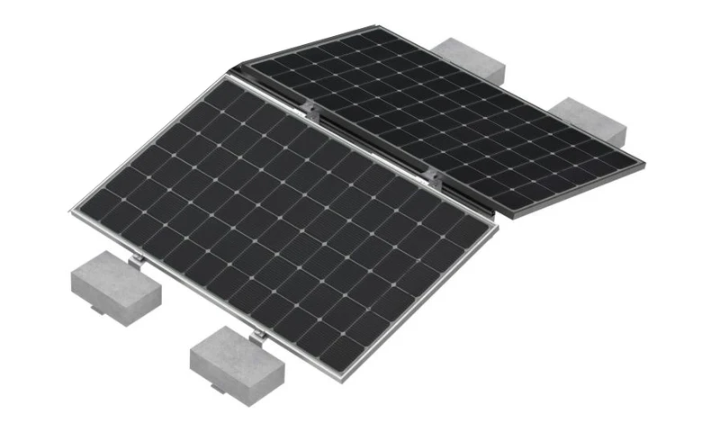 Flachdach Montagesystem K-58 Süd/West für 2 PV Module