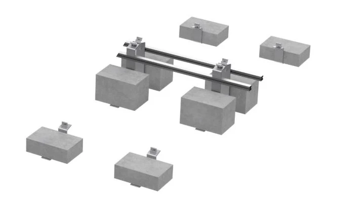 Flachdach Montagesystem K-58 Süd/West für 2 PV Module