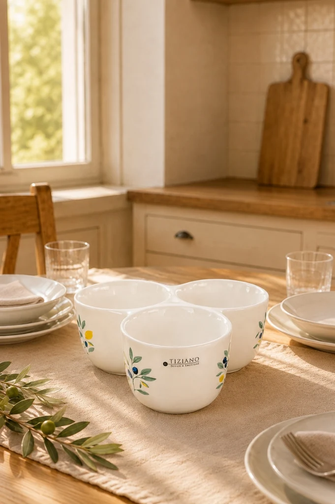 Trio Schale rund Oleana 17,5cm creme-weiß