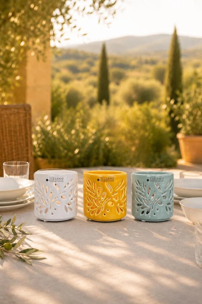 Tischlicht Linaro 7cm creme-weiß