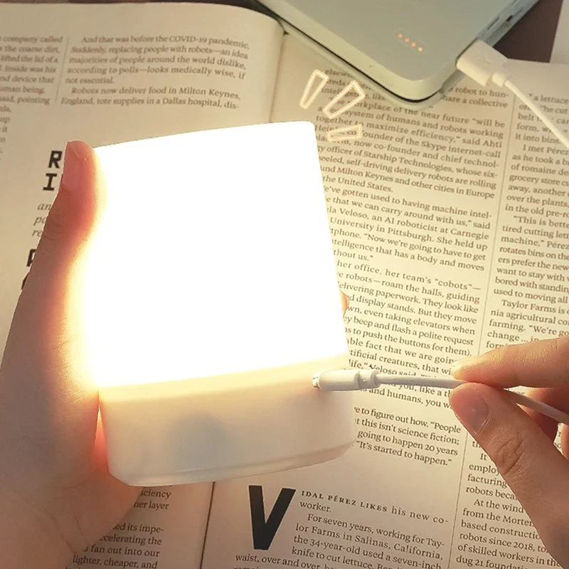 LED Touch Tischlampe mit Qi-Wireless-Charging für Schlafzimmer und Homeoffice