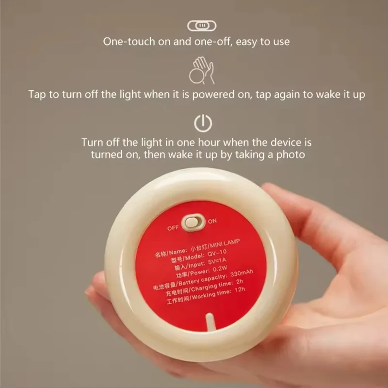 Pilzförmige Akku-Tischlampe LED für Café und Schlafzimmer Nachtlicht