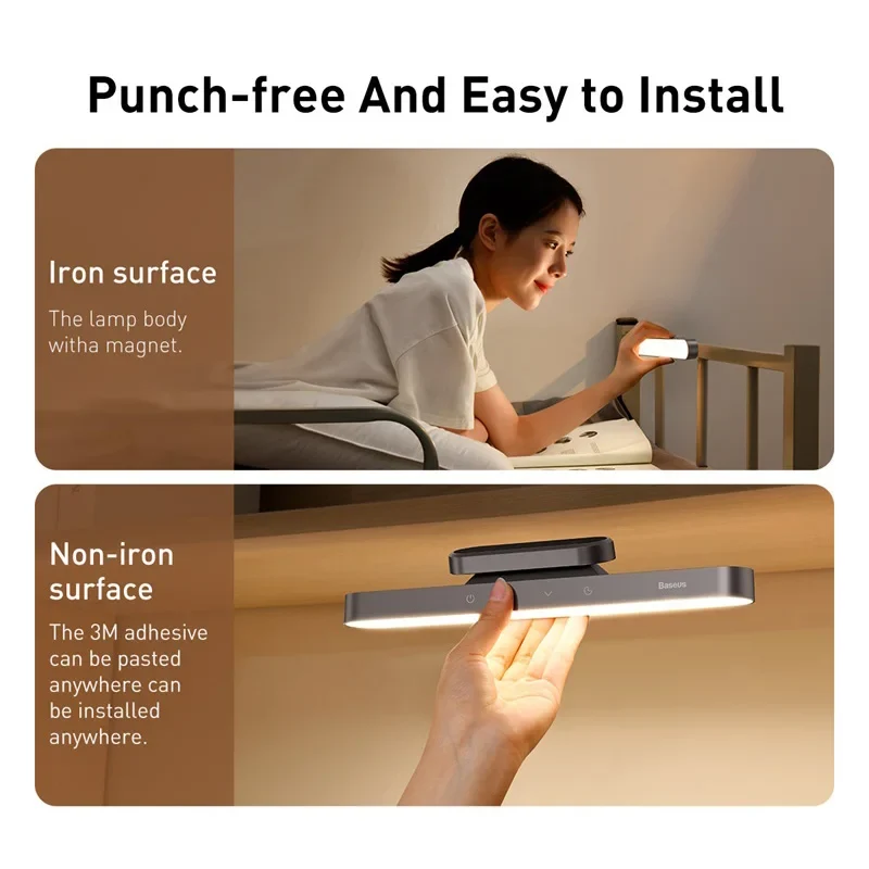 Magnetische Akku-Schreibtischlampe mit Touch-Dimmer für Homeoffice und Büro