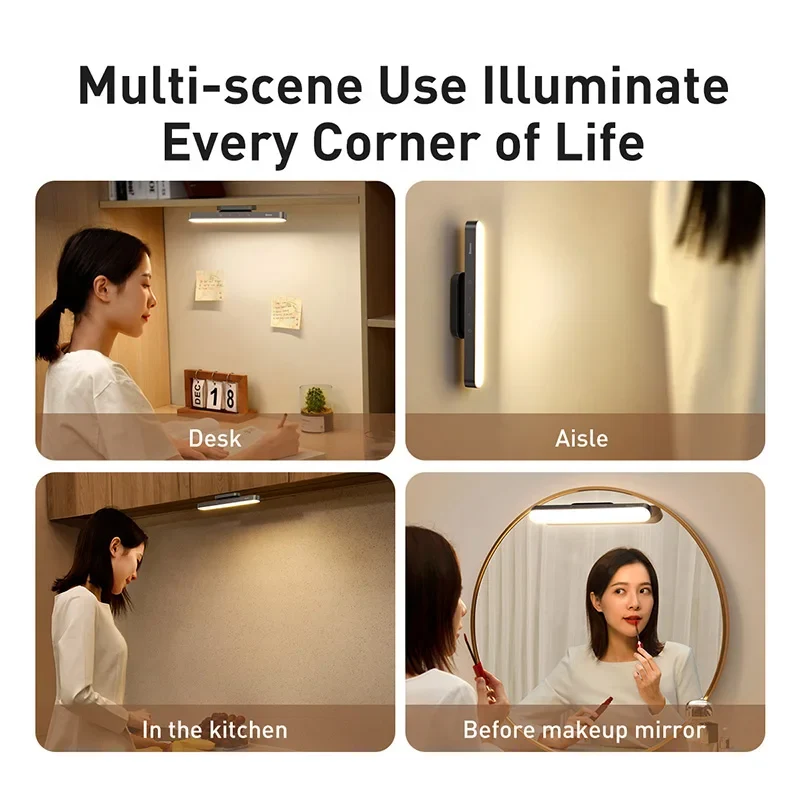 Magnetische Akku-Schreibtischlampe mit Touch-Dimmer für Homeoffice und Büro