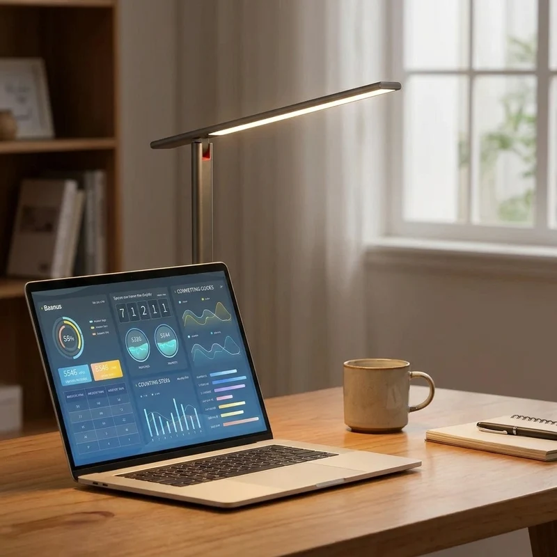 Augenschonende LED Schreibtischlampe dimmbar aus Aluminium für Büro und Lernen
