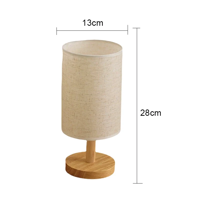 Japanisch inspirierte Tischlampe aus Stoff und Holz für Schlafzimmer und Hotel