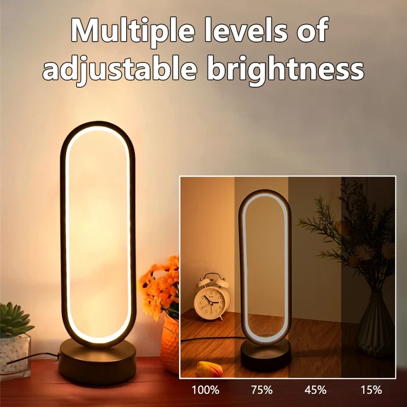 Runde LED Ring-Tischlampe mit Touch-Dimmer für Schlafzimmer und Wohnzimmer