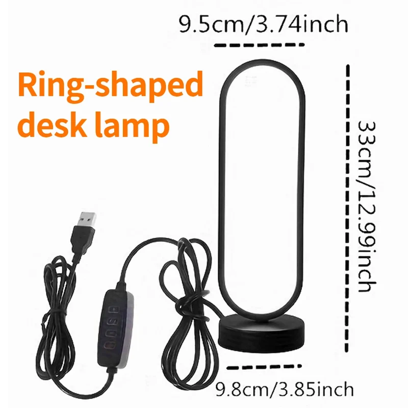 Runde LED Ring-Tischlampe mit Touch-Dimmer für Schlafzimmer und Wohnzimmer