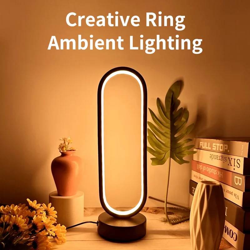 Runde LED Ring-Tischlampe mit Touch-Dimmer für Schlafzimmer und Wohnzimmer