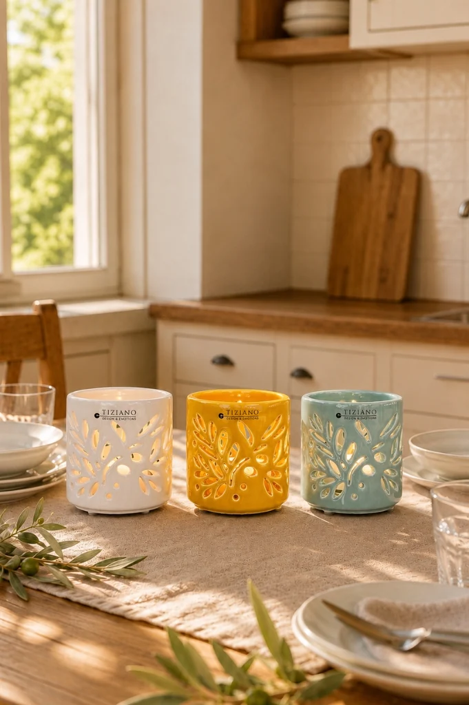 Tischlicht Linaro 7cm creme-weiß