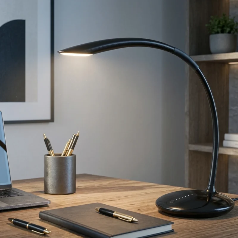 Design LED Schreibtischleuchte CALLA Schwarz – dimmbar 6W Büro- & Tischlampe von Sompex
