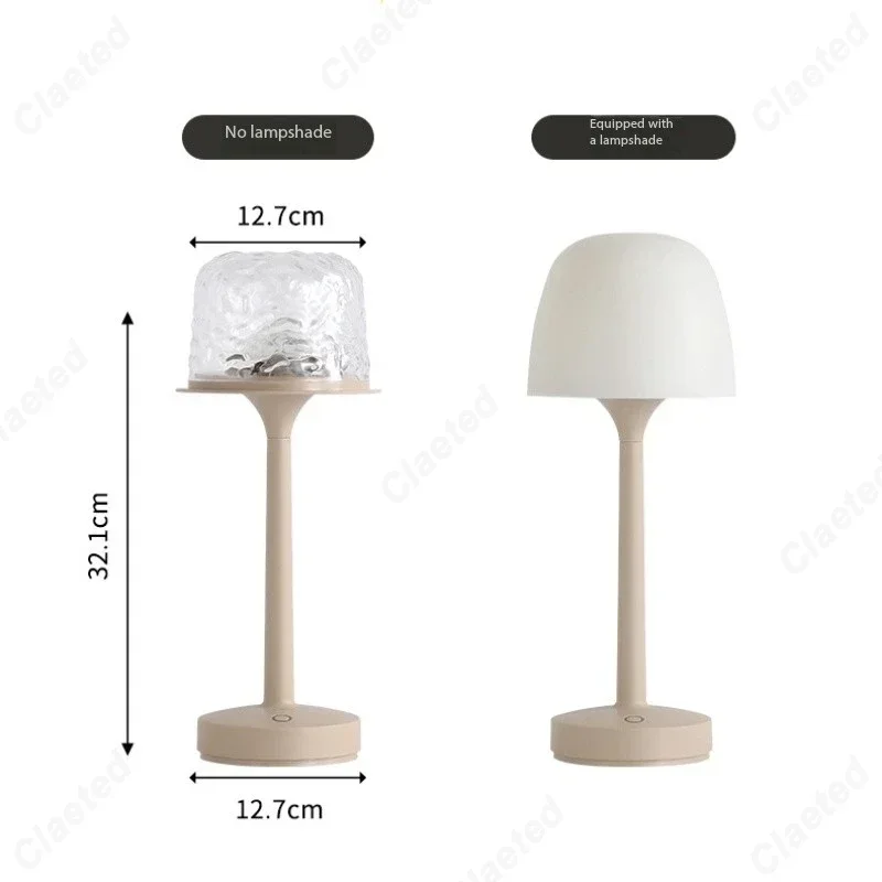 Wassermaserung Pilz-Tischlampe dimmbar für Hotelbar und Wohnzimmer