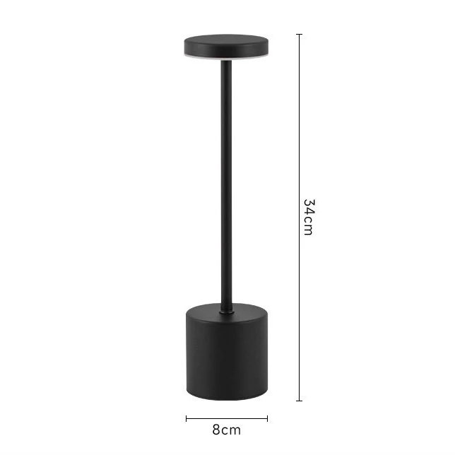 Nordische Akku-Tischlampe in Gelb mit Touch-Dimmer für Restaurant und Heimbar
