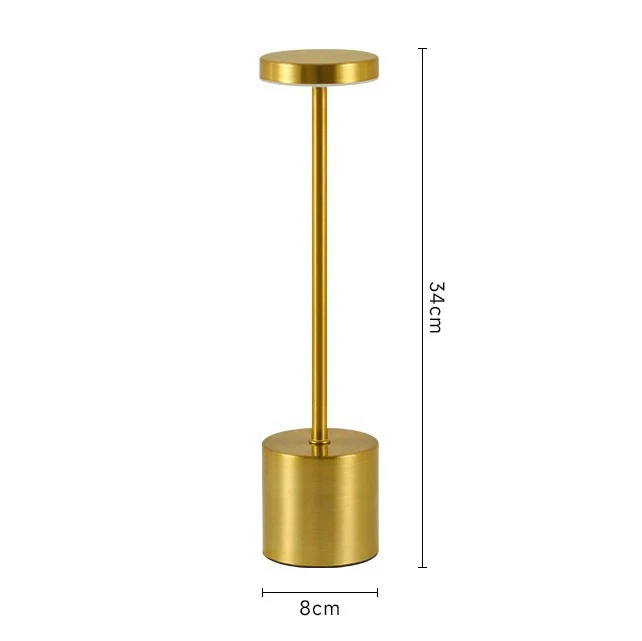 Nordische Akku-Tischlampe in Gelb mit Touch-Dimmer für Restaurant und Heimbar
