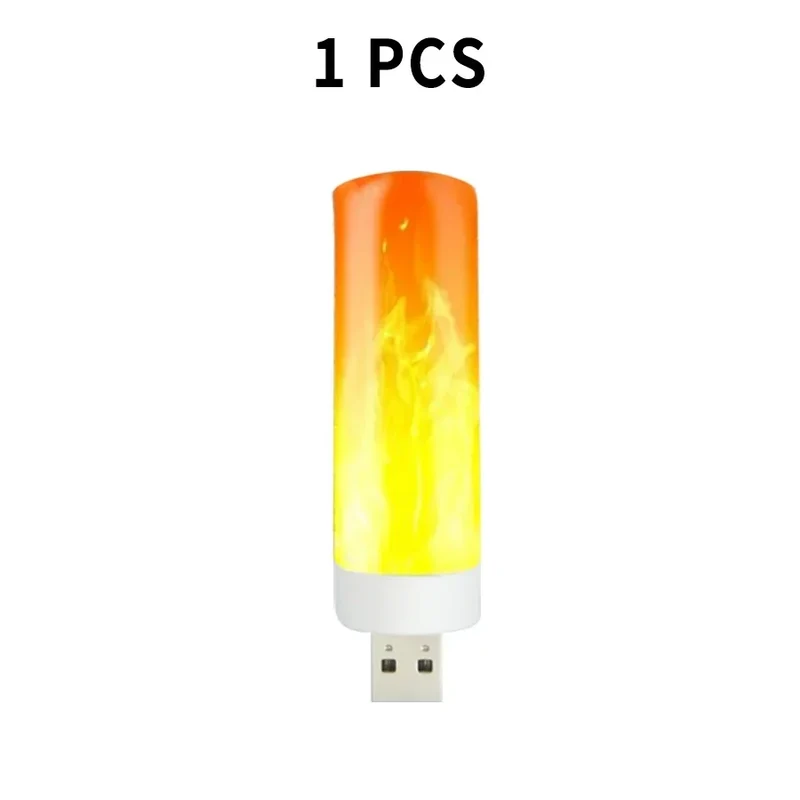 LED Flammeneffekt Tischlampe USB für Wohnzimmer und Café Stimmungslicht