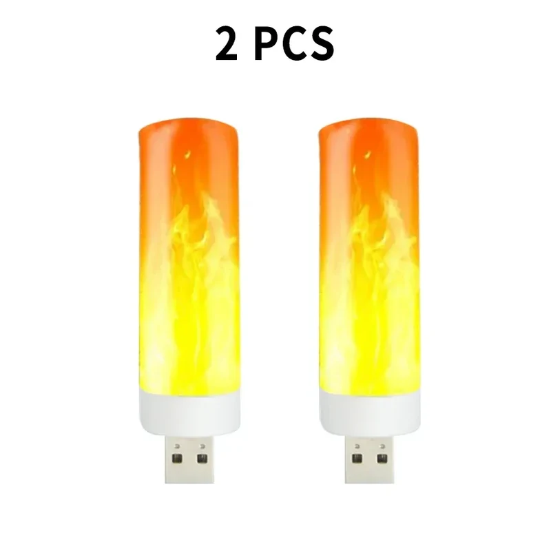 LED Flammeneffekt Tischlampe USB für Wohnzimmer und Café Stimmungslicht