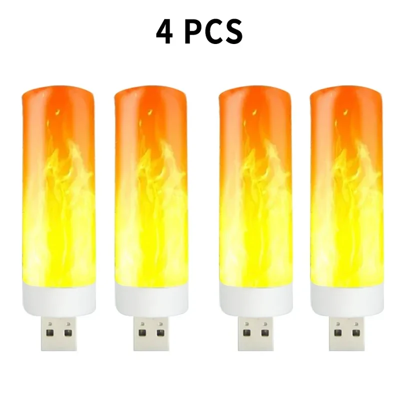LED Flammeneffekt Tischlampe USB für Wohnzimmer und Café Stimmungslicht