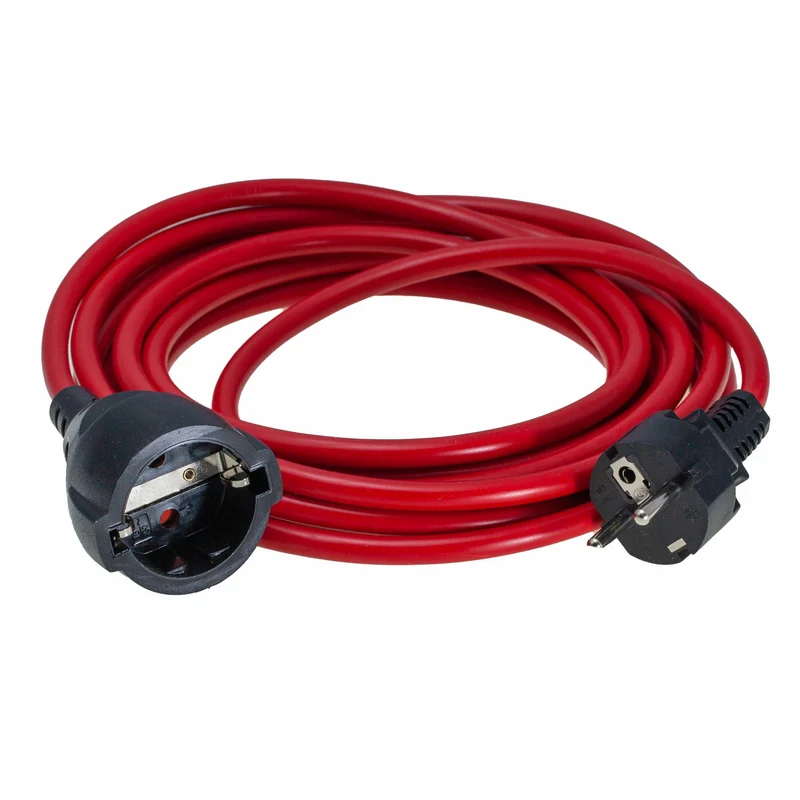 Verlängerungskabel Schuko Euro schwarz rot weiß 3m 5m 10m 20m H05VV-F 3G1,17