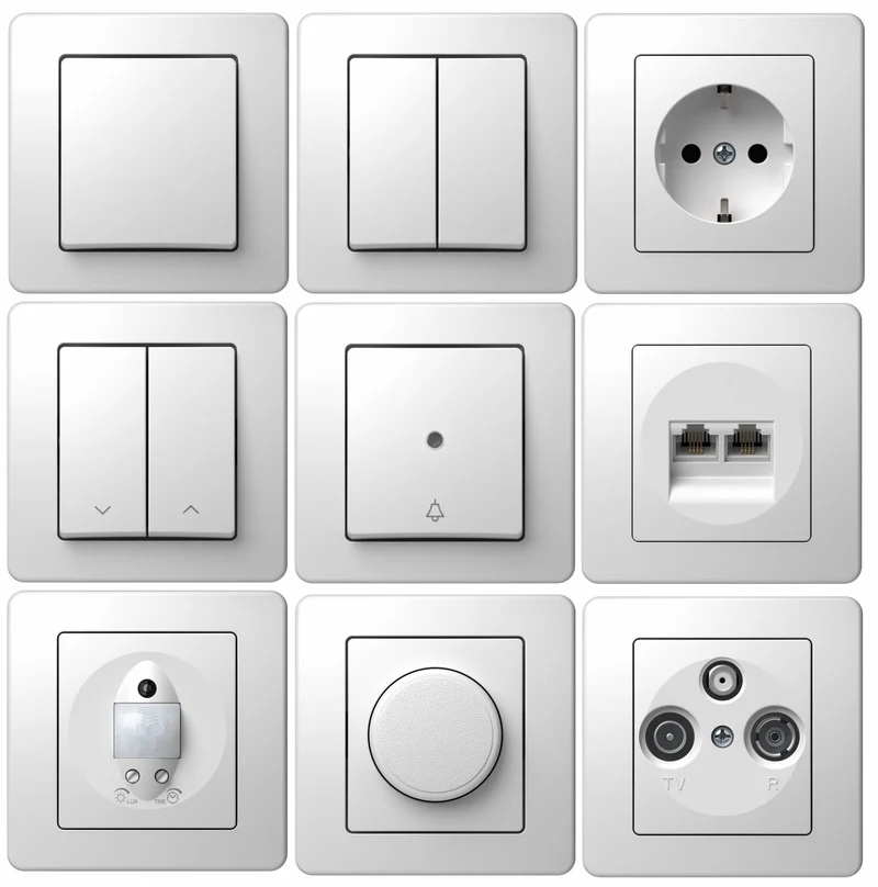 Lichtschalter Taster Schuko Dimmer Jalousie Unterputz Serie | Made in EU