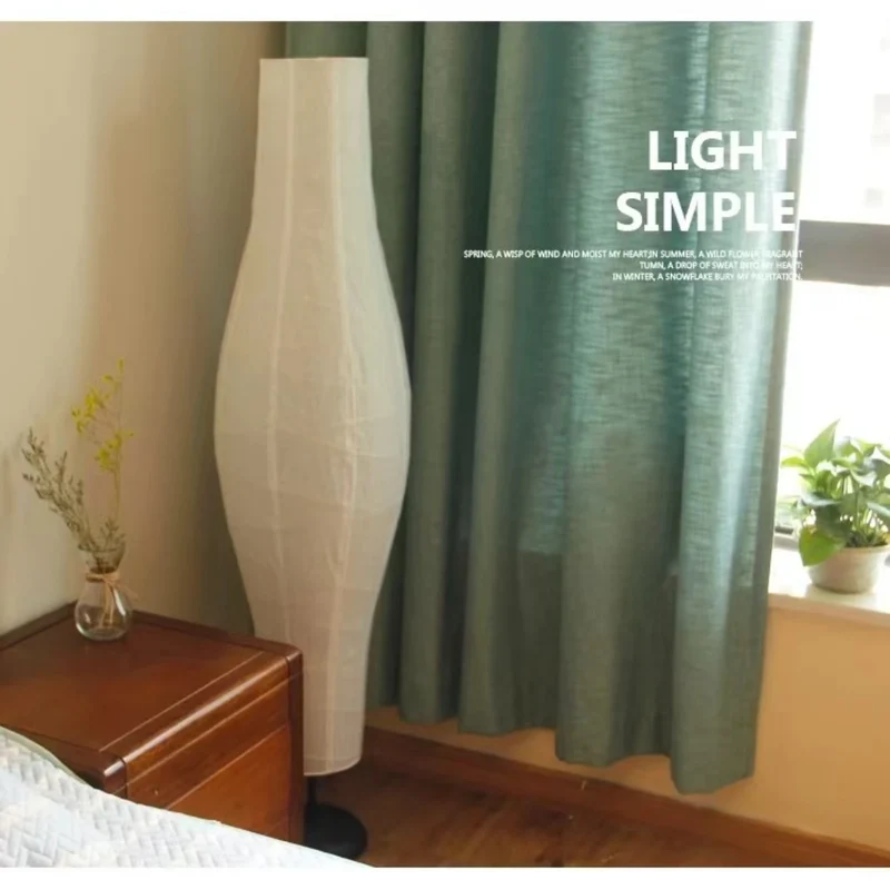 Moderne Papierschirm Stehleuchte im Japandi-Stil für Schlafzimmer und Wohnzimmer