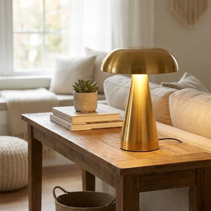 Pilz Retro Tischlampe dimmbar aus Eisen mit Touch-Steuerung für Café und Schreibtisch