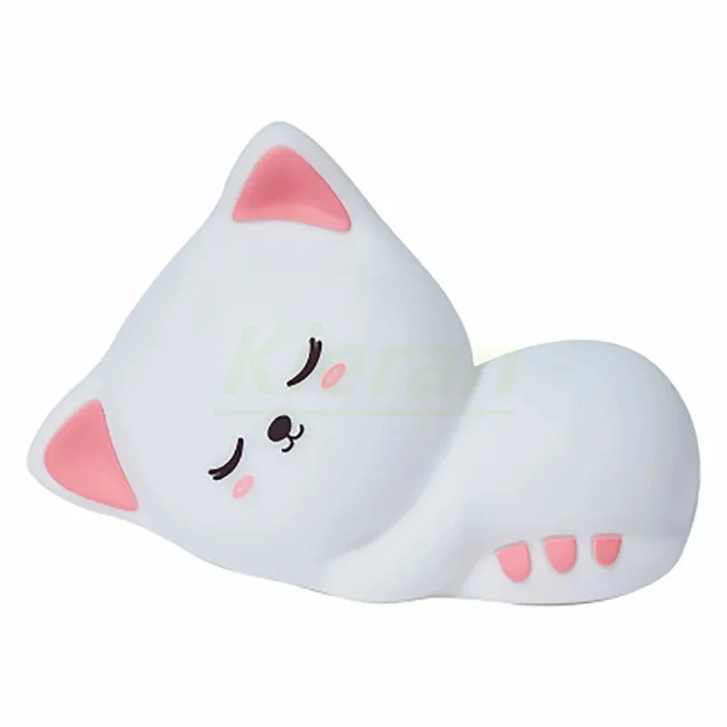 Silikon Katzen-Nachtlicht LED aufladbar für Kinderzimmer und Babyzimmer