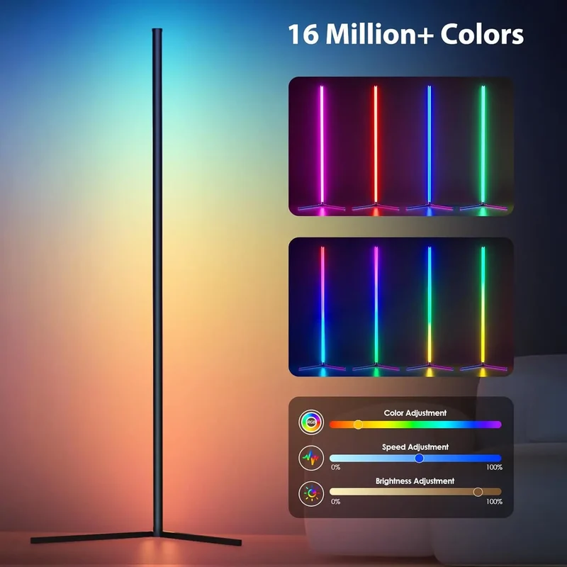 LED Stehlampe mit Musiksynchronisation und RGB Farbwechsel für Wohnzimmer