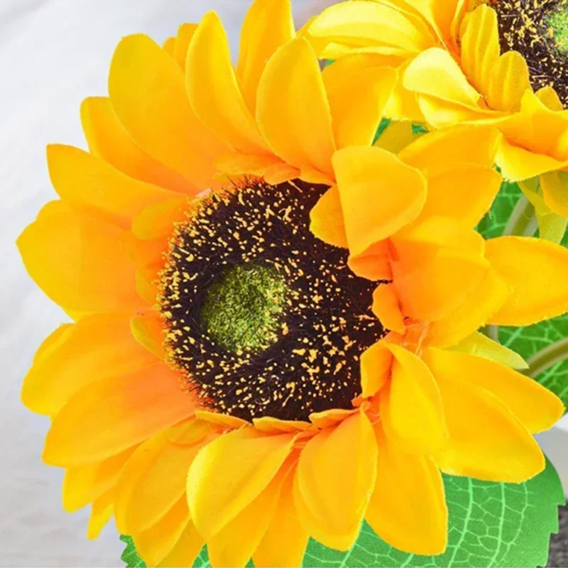 Sonnenblumen LED Tischlampe aufladbar für Schlafzimmer und Homeoffice Deko