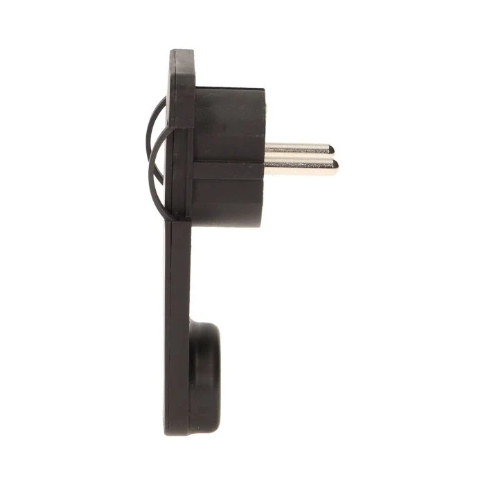 Hochwertiger Flachstecker-Winkelstecker mit Handgriff, uni-Schuko, Schwarz/Weiß