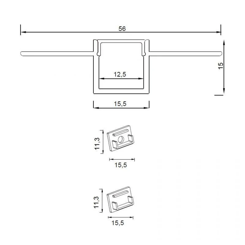 LED-Einspachtelprofil Lui
