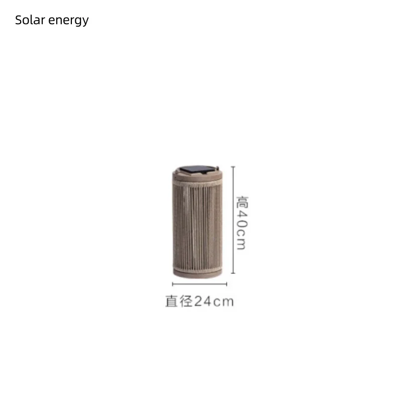 Nordische Rattan Solar-Stehlampe für Balkon, Garten und Terrasse