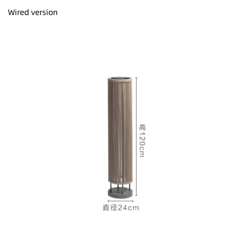 Nordische Rattan Solar-Stehlampe für Balkon, Garten und Terrasse