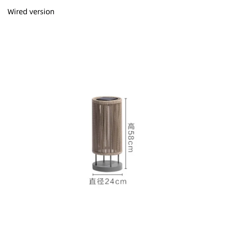 Nordische Rattan Solar-Stehlampe für Balkon, Garten und Terrasse
