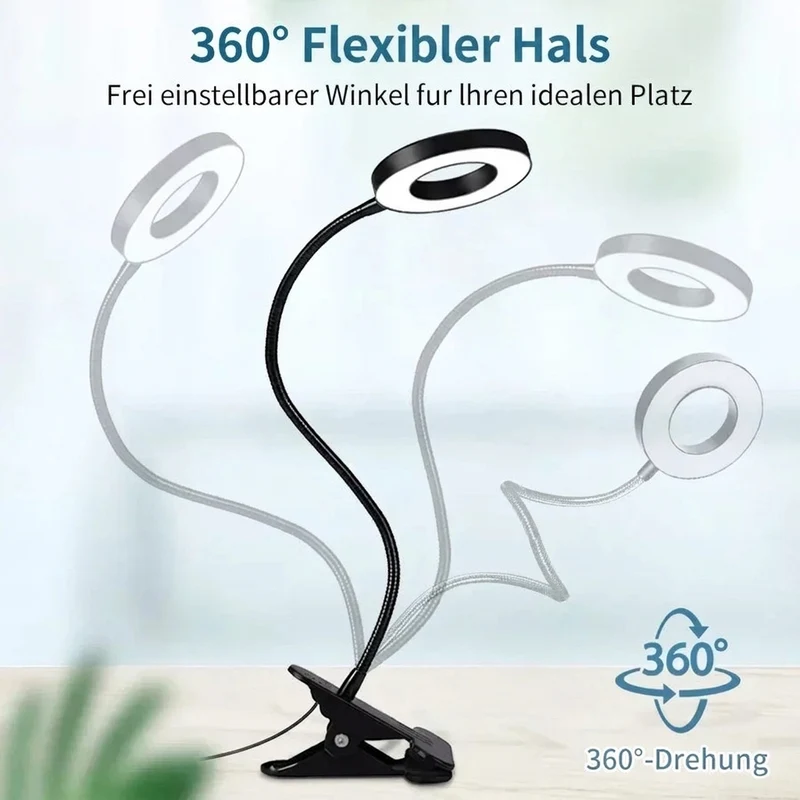 Flexible LED Klemm-Schreibtischlampe mit Dimmfunktion für Büro und Leseecke