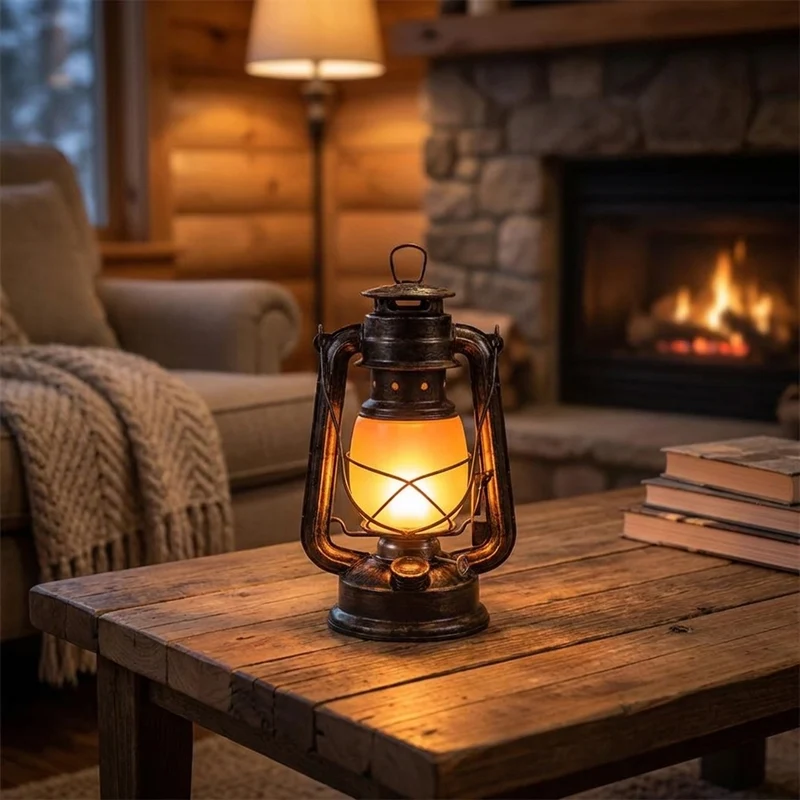 Tragbare Vintage Akku-Tischlampe für Café und Outdoor-Einsatz