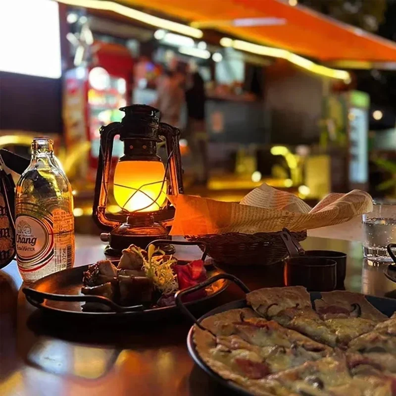 Tragbare Vintage Akku-Tischlampe für Café und Outdoor-Einsatz