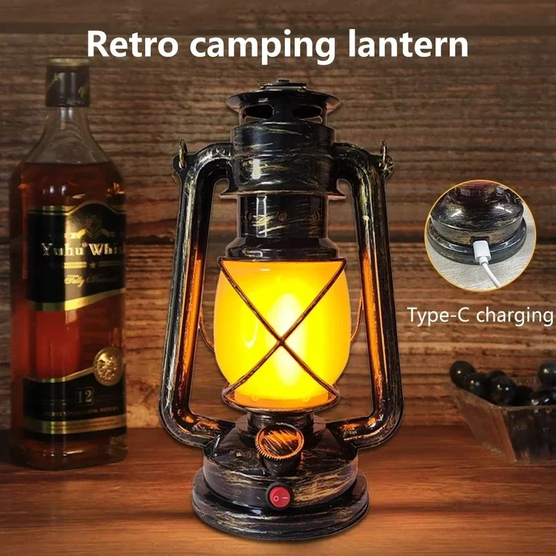 Tragbare Vintage Akku-Tischlampe für Café und Outdoor-Einsatz
