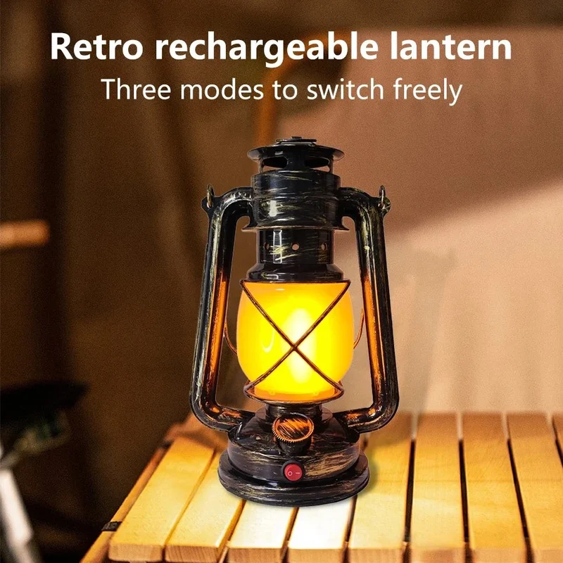 Tragbare Vintage Akku-Tischlampe für Café und Outdoor-Einsatz