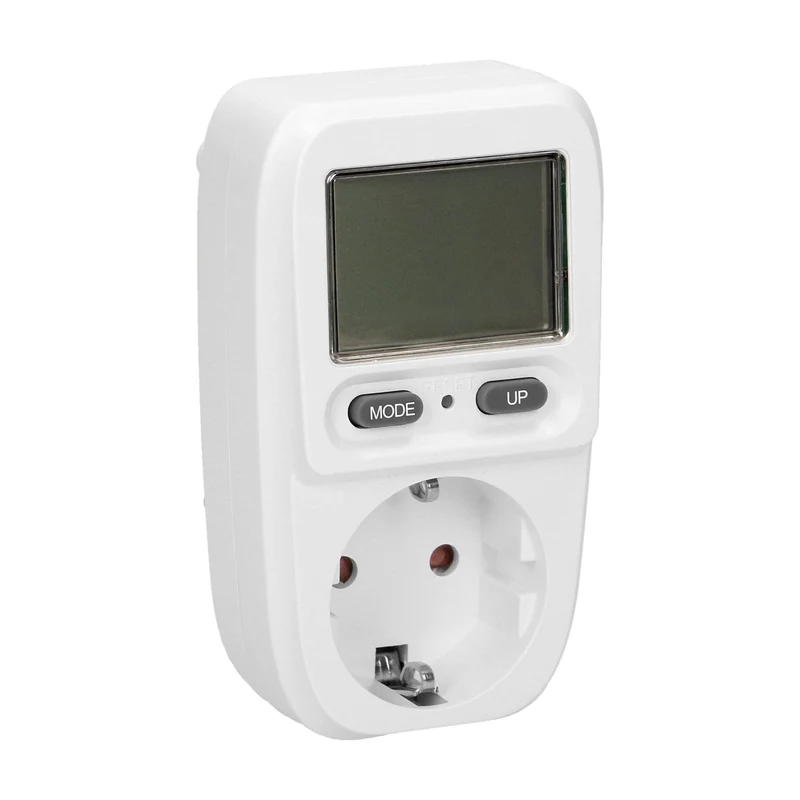 Energiekostenmessgerät mit LCD-Display, Max. 3680W, in Weiß oder Schwarz