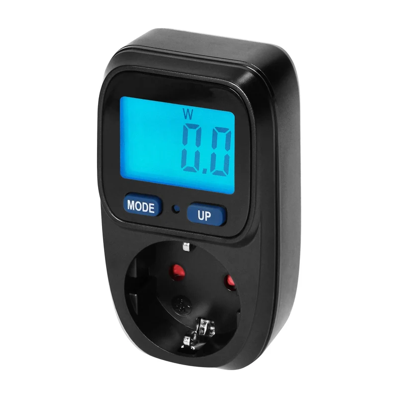 Energiekostenmessgerät mit LCD-Display, Max. 3680W, in Weiß oder Schwarz