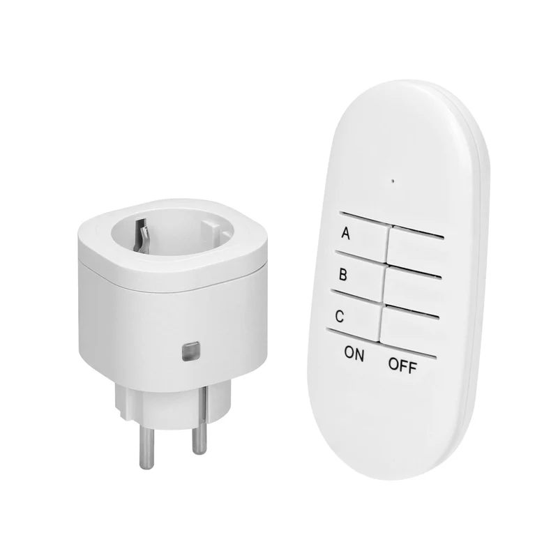 Funksteckdose mit Fernbedienung - 1er, 2er, 3er Set - Max. 3000W, Weiß