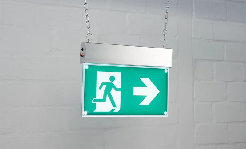 LED-Fluchtwegleuchte, Notbeleuchtung, Netzstrom & Akku, 3 Varianten, EN-konform