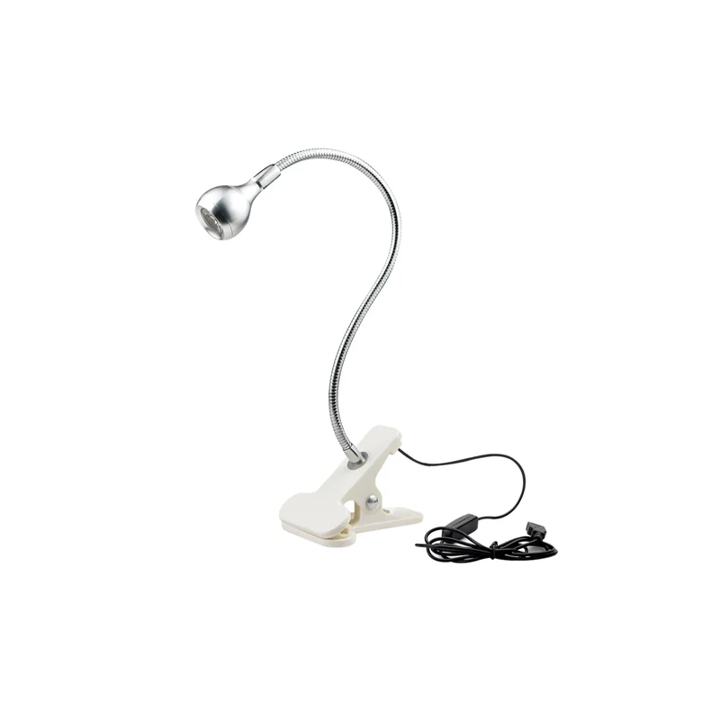 Flexible USB LED Klemm-Leselampe aus Aluminium für Nachttisch und Schreibtisch