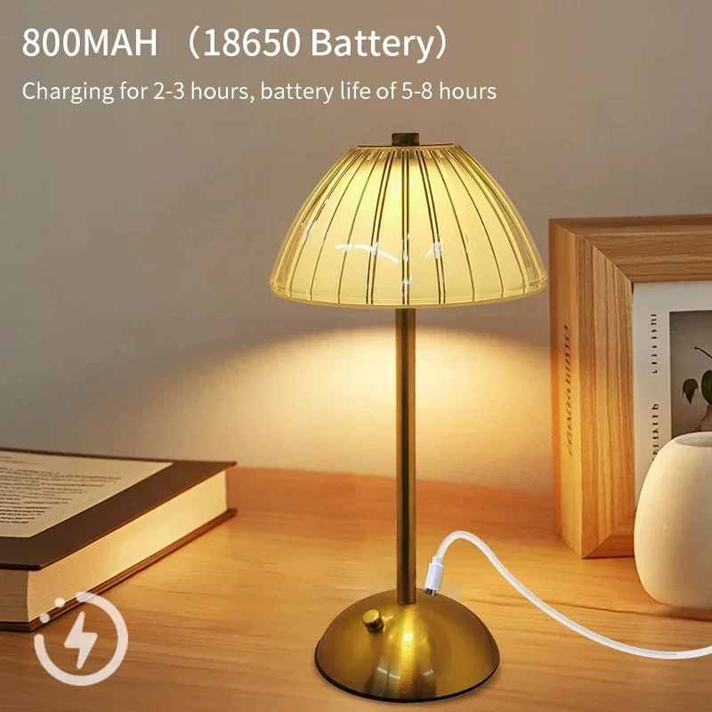 Kristall LED Tischlampe mit Touch-Dimmer in Gold für Hotel und Nachttisch