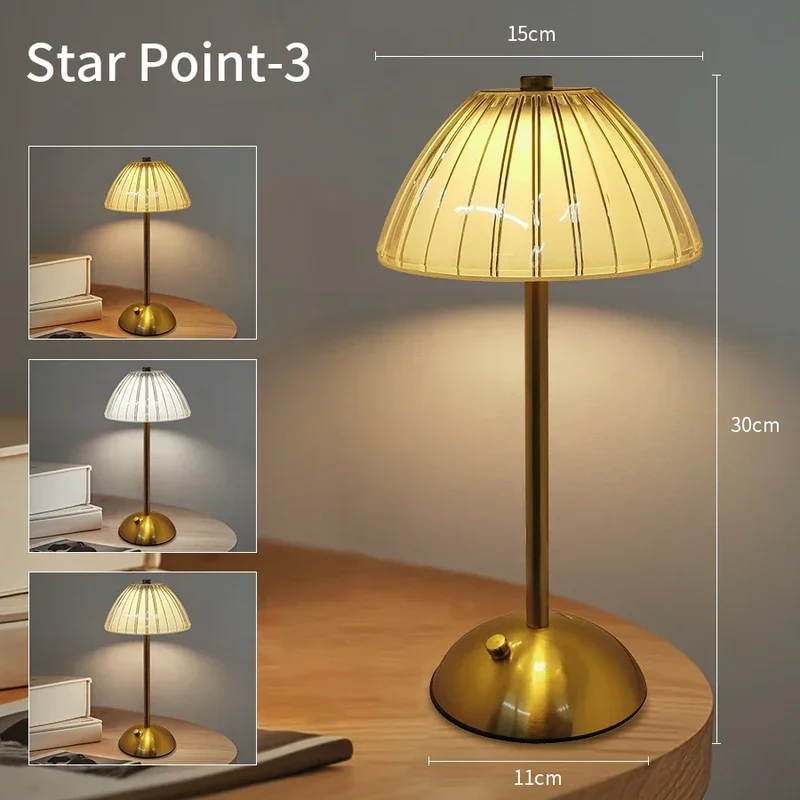 Kristall LED Tischlampe mit Touch-Dimmer in Gold für Hotel und Nachttisch