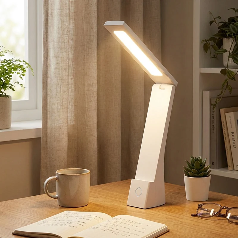 Klappbare LED Schreibtischlampe mit Touch-Schalter und USB für Büro und Bett